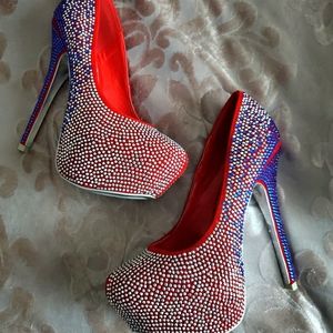 NIB ALBA RHINESTONE PLATFORM 6 INCH HEELS